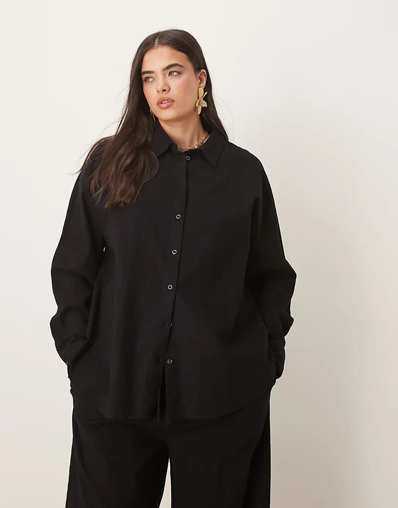 Черная рубашка свободного кроя из искусственного льна ASOS DESIGN Curve — часть комплекта
Черная рубашка свободного кроя из искусственного льна ASOS DESIGN Curve — часть комплекта