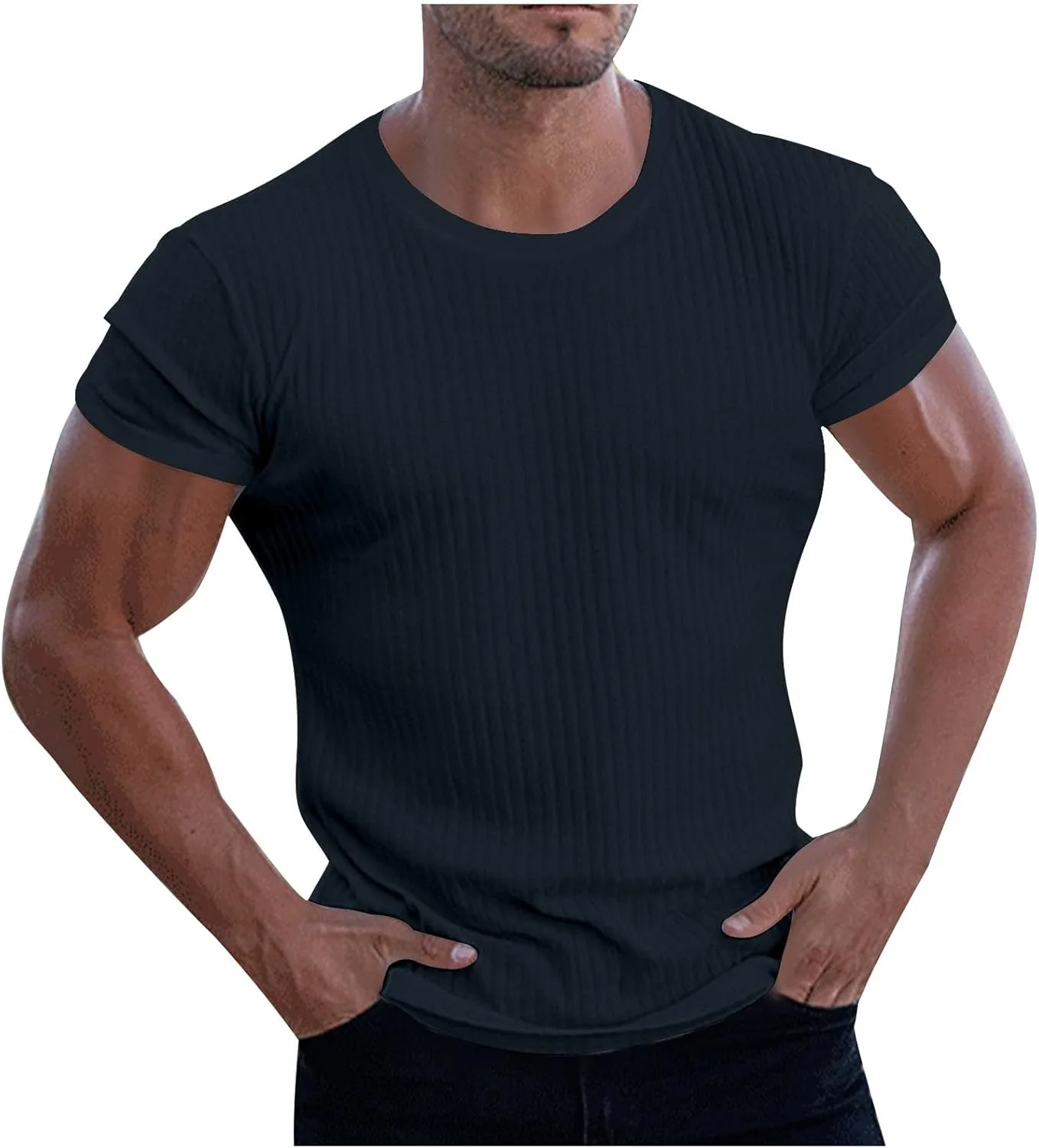 Мужская классическая футболка с коротким рукавом и круглым вырезом
Мужская классическая футболка с коротким рукавом и круглым вырезом