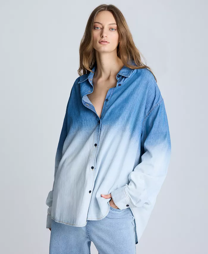 Женская хлопковая оверсайз рубашка с градиентным окрашиванием Kenneth Cole, синий
Женская хлопковая оверсайз рубашка с градиентным окрашиванием Kenneth Cole, синий