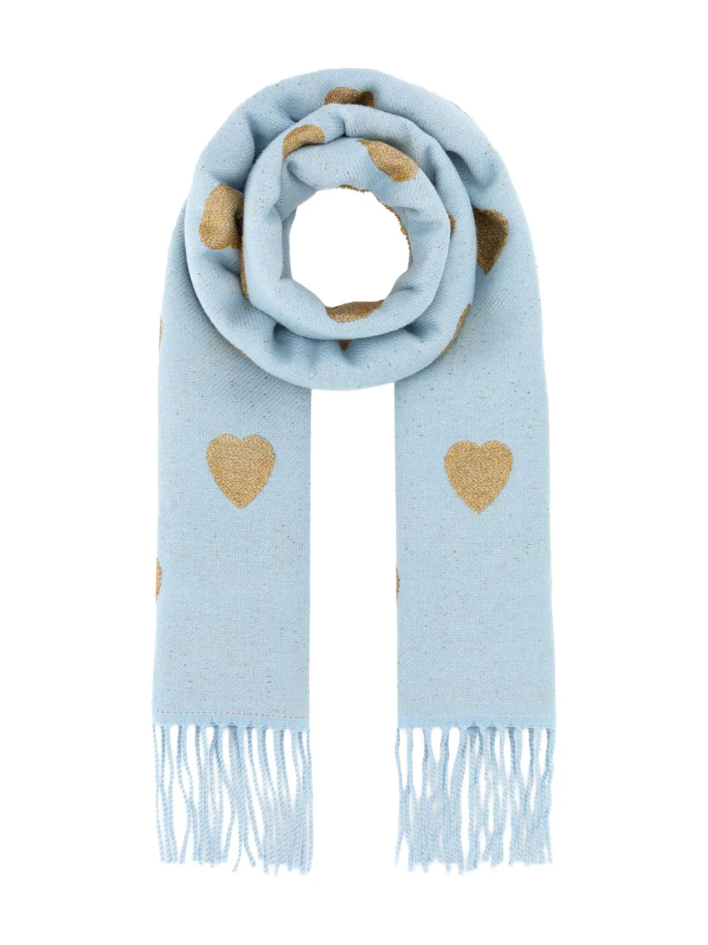 Шарф с бахромой и узором в виде сердечек Valentino Garavani, синий
Шарф с бахромой и узором в виде сердечек Valentino Garavani, синий