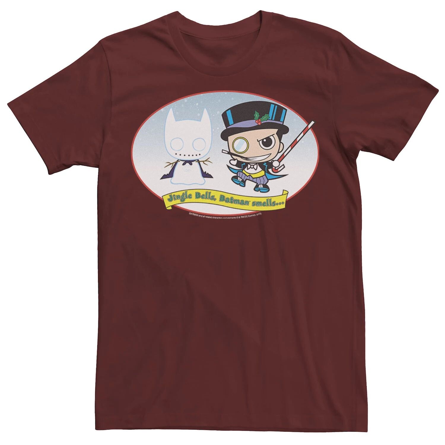 Мужская футболка DC Comics The Penguin Jingle Bells Batman Smells Christmas Tee Licensed Character 
Мужская футболка DC Comics The Penguin Jingle Bells Batman Smells Christmas Tee Licensed Character