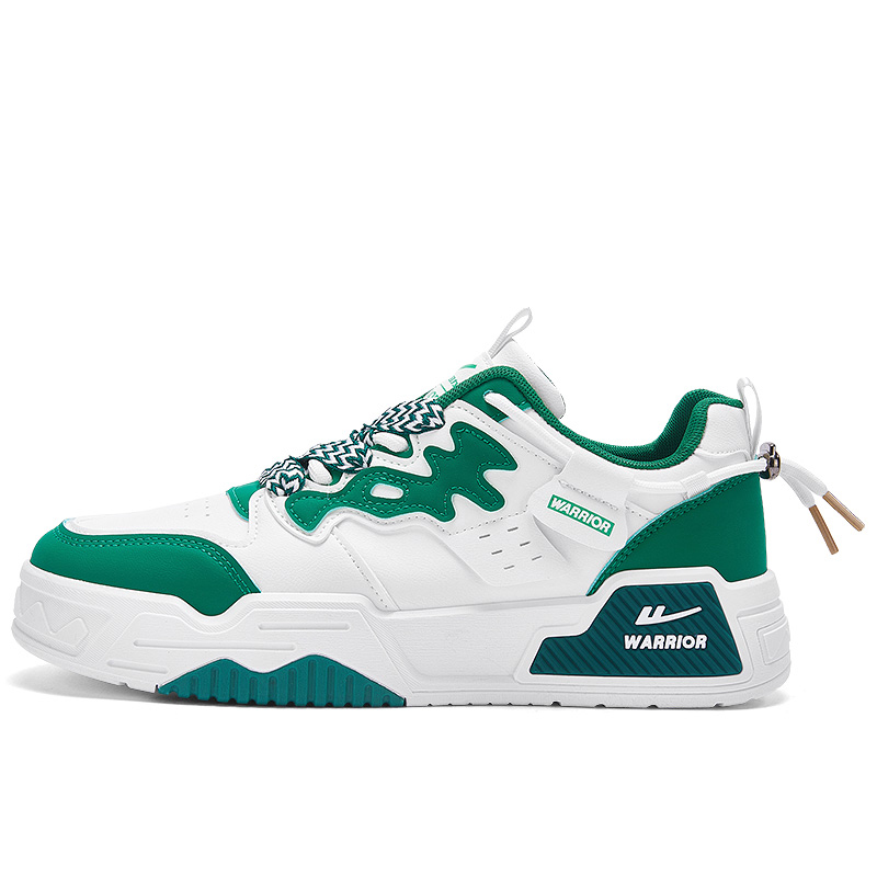 WARRIOR Мужские низкие скейтбордские кроссовки White Green с амортизацией, увеличенной высотой, устойчивостью к истиранию и скольжению
WARRIOR Мужские низкие скейтбордские кроссовки White Green с амортизацией, увеличенной высотой, устойчивостью к истиранию и скольжению