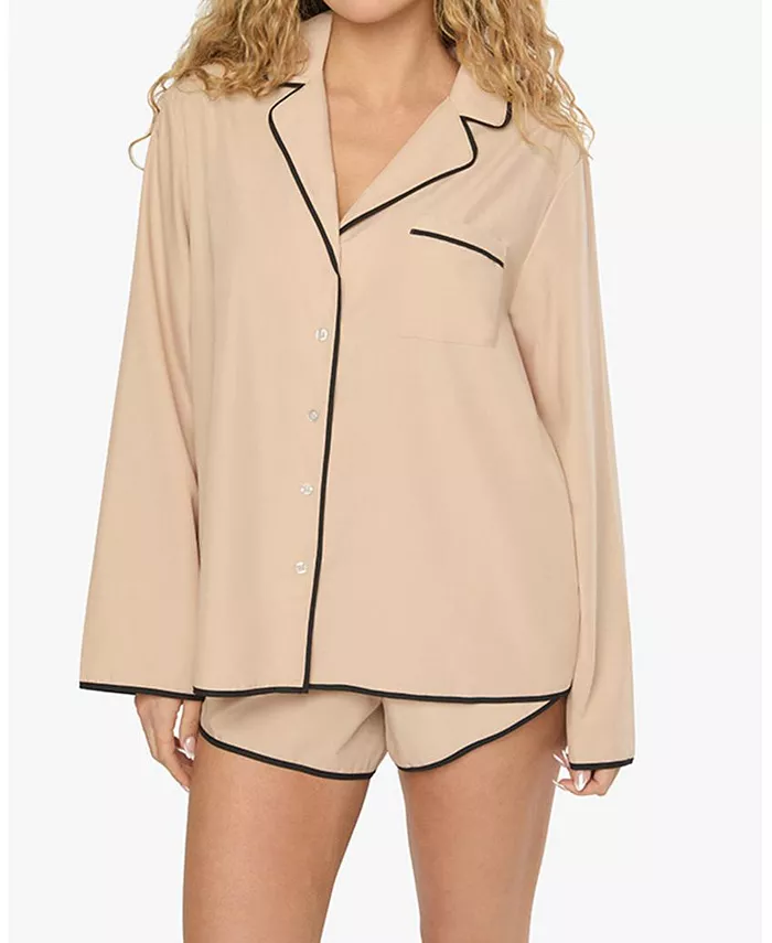 Женский классический пижамный топ WeWoreWhat, коричневый/бежевый
Женский классический пижамный топ WeWoreWhat, коричневый/бежевый