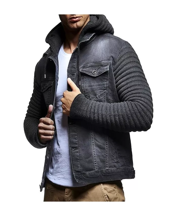 Мужская джинсовая куртка LN5240 с вязаными рукавами Leif Nelson, черный
Мужская джинсовая куртка LN5240 с вязаными рукавами Leif Nelson, черный