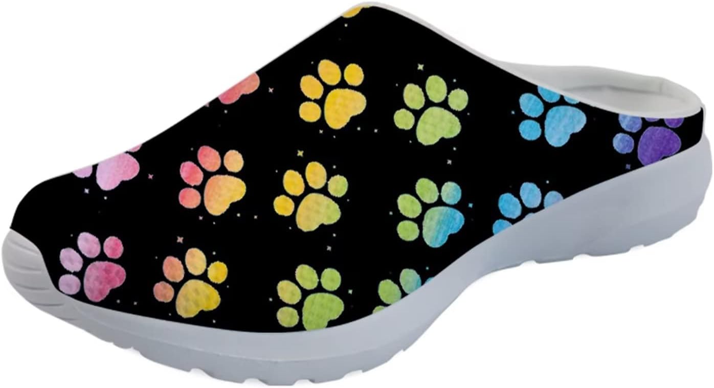 Кроссовки-мюли Forchrinse Blue Cow для женщин, без задника, с сеткой, на платформе, удобные домашние, и спортивные тапочки, Rainbow Dog Paw
Кроссовки-мюли Forchrinse Blue Cow для женщин, без задника, с сеткой, на платформе, удобные домашние, и спортивные тапочки, Rainbow Dog Paw