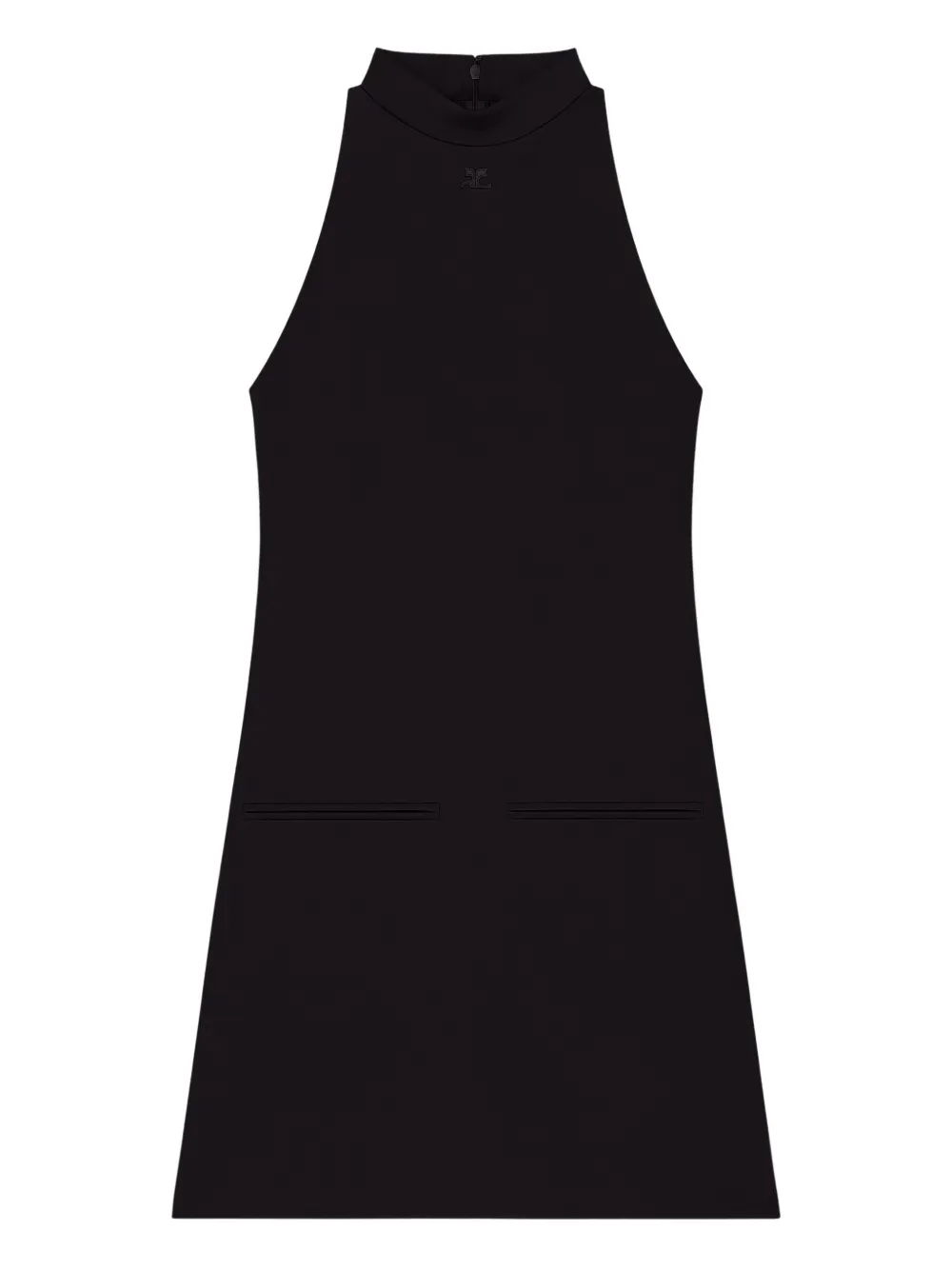 Платье без рукавов с высоким воротом Courrèges, черный
Платье без рукавов с высоким воротом Courrèges, черный