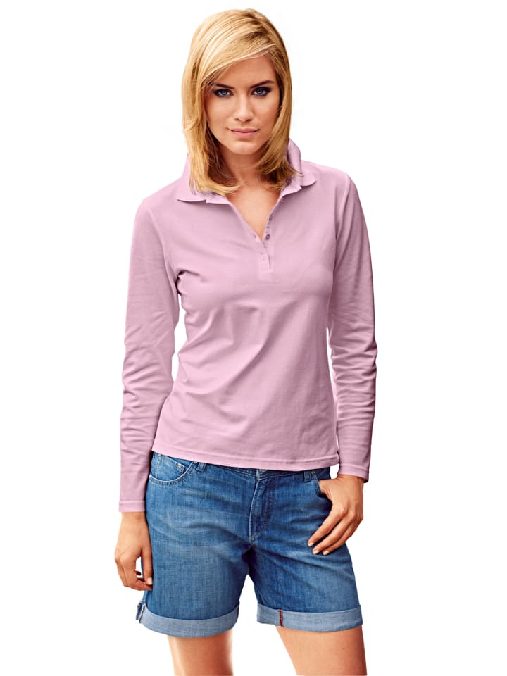 Рубашка-поло с длинными рукавами розового цвета Heine
Рубашка-поло с длинными рукавами розового цвета Heine