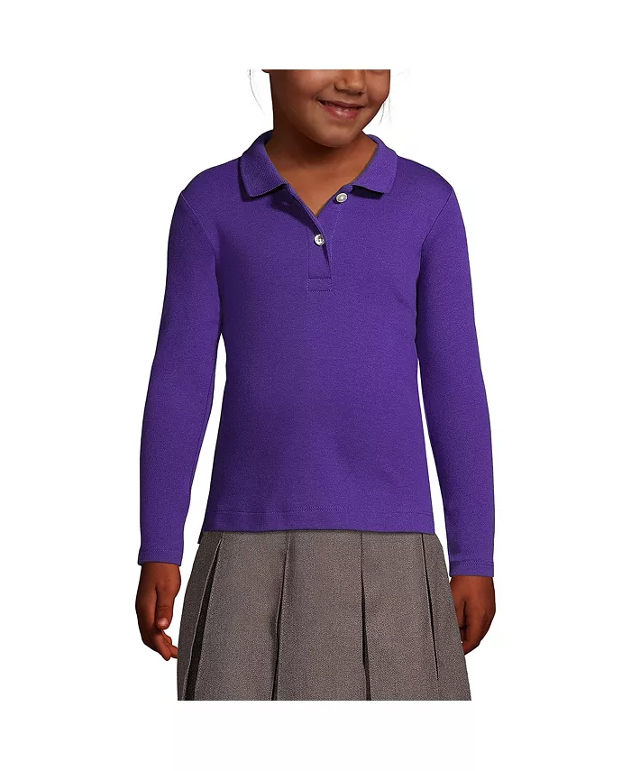 Рубашка-поло из интерлока с длинным рукавом для девочек в школьную форму Lands' End, фиолетовый
Рубашка-поло из интерлока с длинным рукавом для девочек в школьную форму Lands' End, фиолетовый