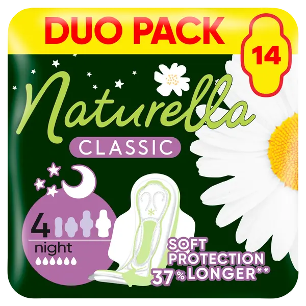 Гигиенические прокладки, 14 шт./1 упаковка. Naturella Classic night
Гигиенические прокладки, 14 шт./1 упаковка. Naturella Classic night