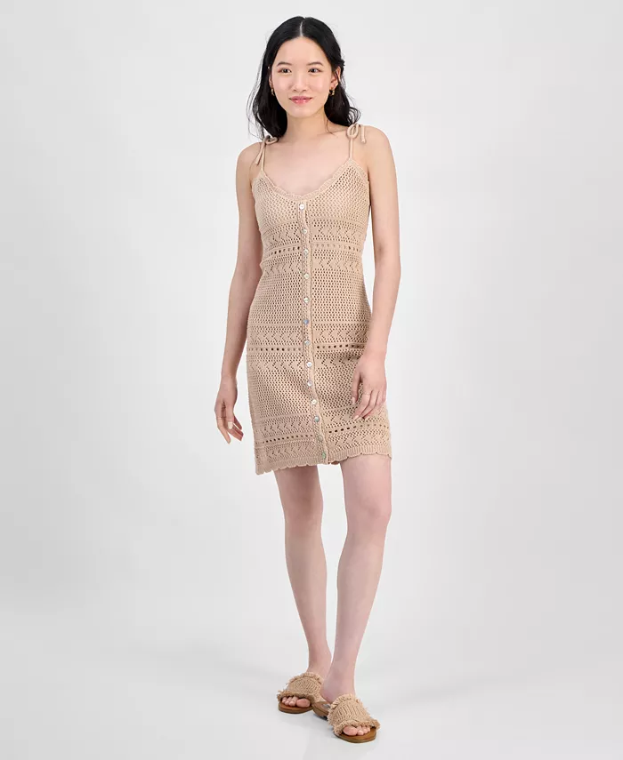 Мини-платье с кружевными завязками для девушек Hippie Rose, коричневый/бежевый 
Мини-платье с кружевными завязками для девушек Hippie Rose, коричневый/бежевый