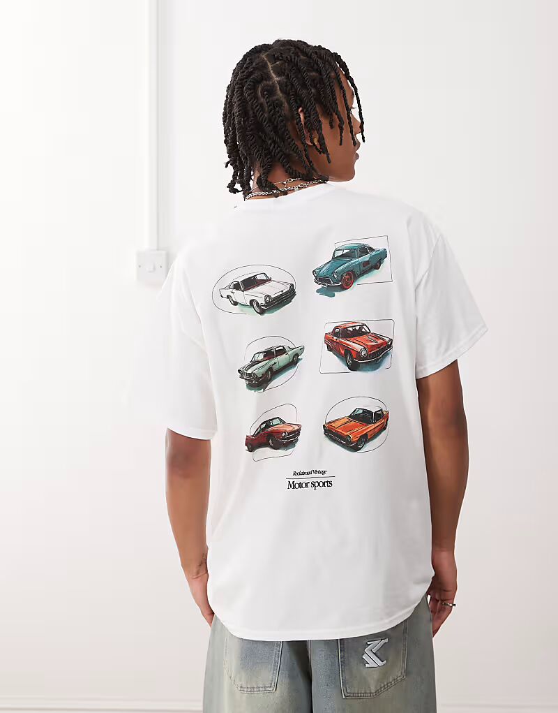 Футболка Reclaimed Vintage oversize с принтом автомобиля на спине белого цвета
Футболка Reclaimed Vintage oversize с принтом автомобиля на спине белого цвета