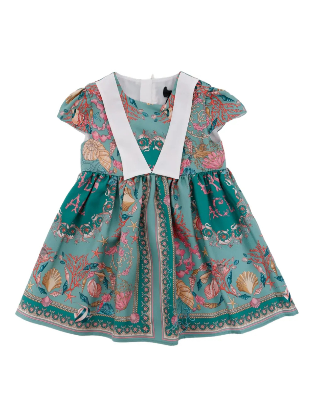 Платье с принтом «Подводный барокко» Versace Kids, зеленый 
Платье с принтом «Подводный барокко» Versace Kids, зеленый