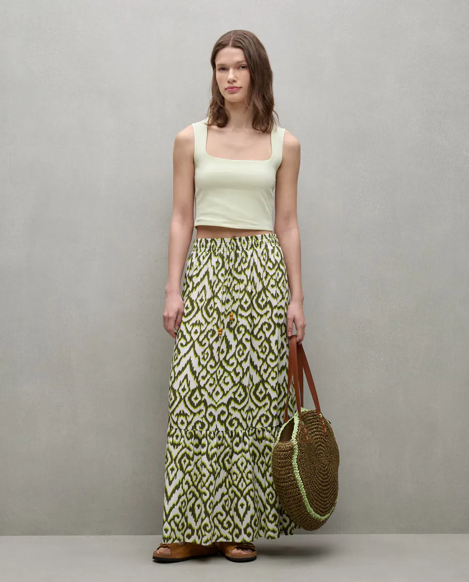 Длинная юбка с оборкой Easy Wear, зеленый
Длинная юбка с оборкой Easy Wear, зеленый