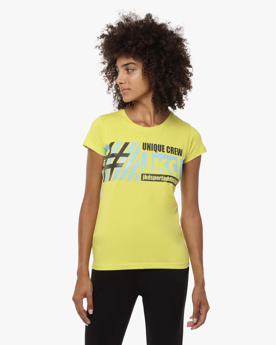 JAKED Женская синтетическая футболка для фитнеса цвета лайма
JAKED Женская синтетическая футболка для фитнеса цвета лайма