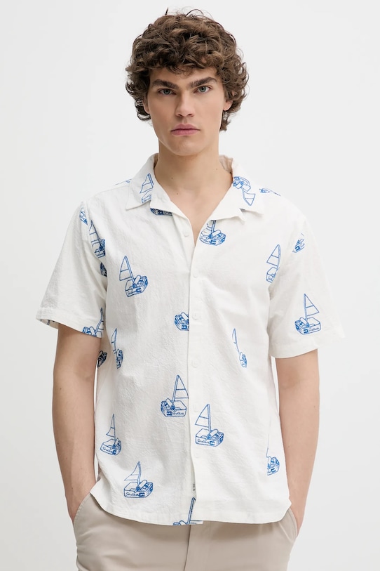 Хлопковая рубашка Solid, белый 
Хлопковая рубашка Solid, белый