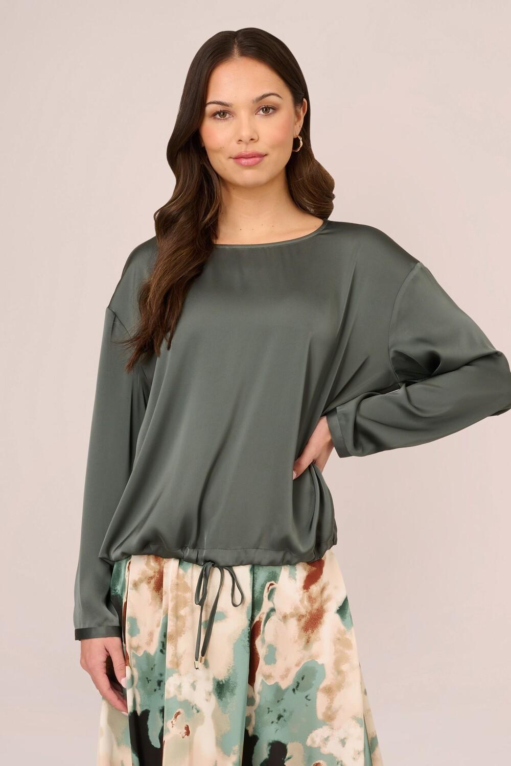 Блузка из ткани с манжетой и широким вырезом Adrianna Papell, зеленый
Блузка из ткани с манжетой и широким вырезом Adrianna Papell, зеленый