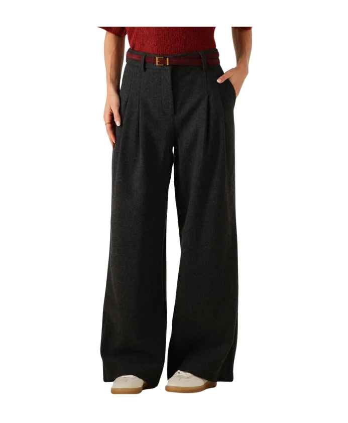 Серые зимние брюки с высокой талией Moss Copenhagen, черный
Серые зимние брюки с высокой талией Moss Copenhagen, черный