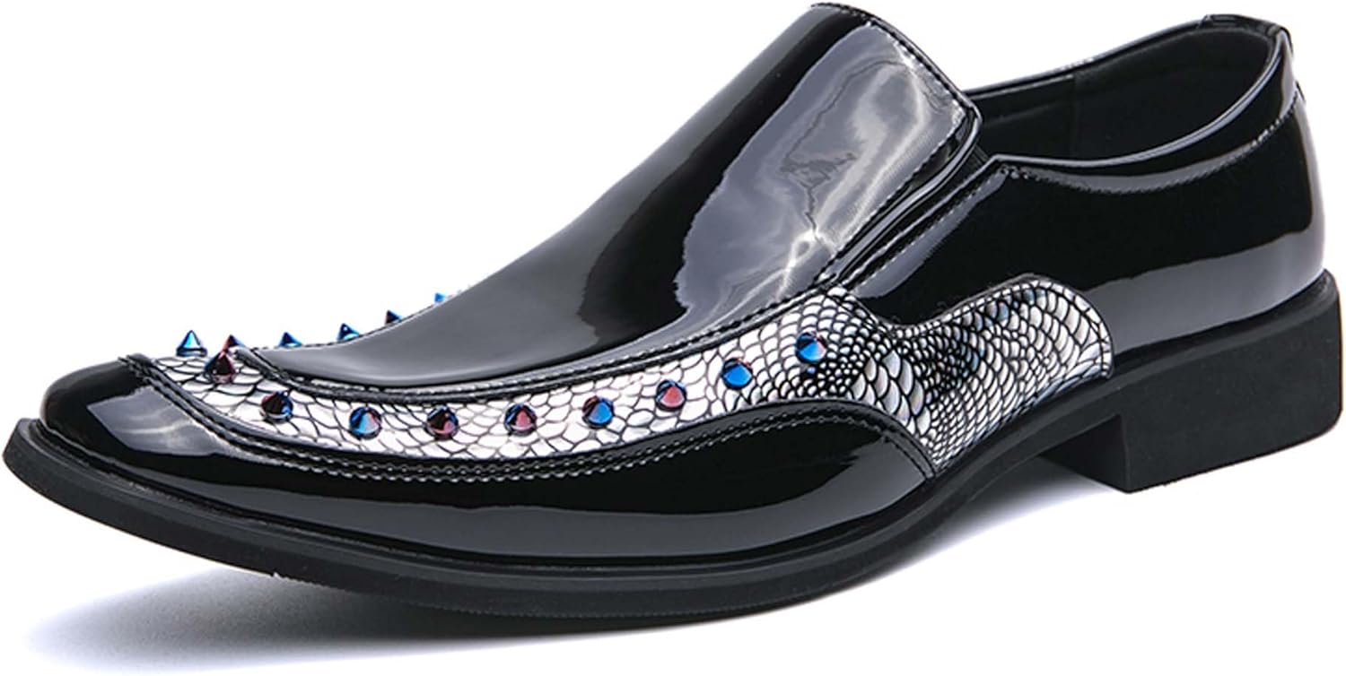 Мужские повседневные кожаные туфли с заостренным носком, змеиный принт, заклепки, челси, повседневные лоферы, мужские лоферы, подходят для повседневной носки, вечеринок, клубов, свиданий, официальной одежды и т.д. (Черные/Золотые) Vtiao
Мужские повседневные кожаные туфли с заостренным носком, змеиный принт, заклепки, челси, повседневные лоферы, мужские лоферы, подходят для повседневной носки, вечеринок, клубов, свиданий, официальной одежды и т.д. (Черные/Золотые) Vtiao