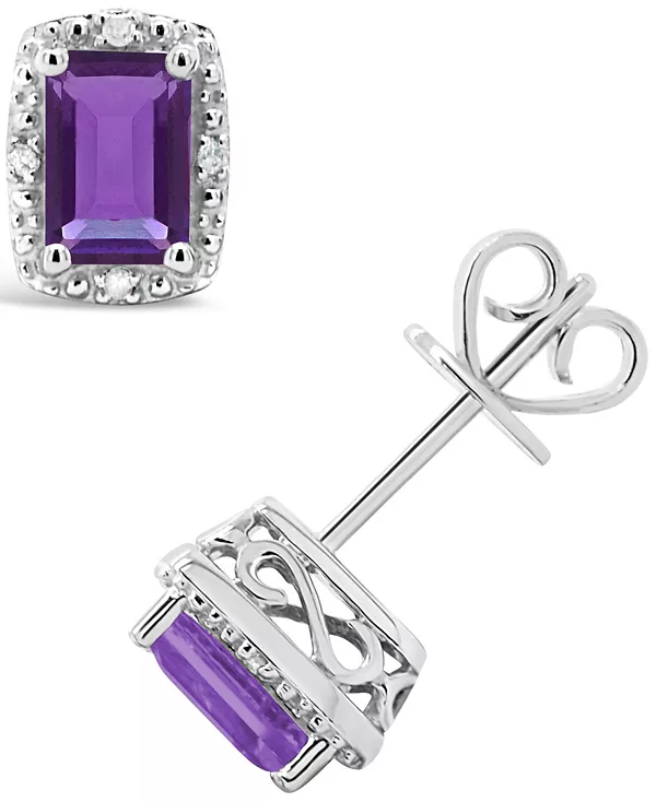 Серьги-Гвоздики с драгоценными камнями и бриллиантами из стерлингового серебра Macy'S, amethyst
Серьги-Гвоздики с драгоценными камнями и бриллиантами из стерлингового серебра Macy'S, amethyst