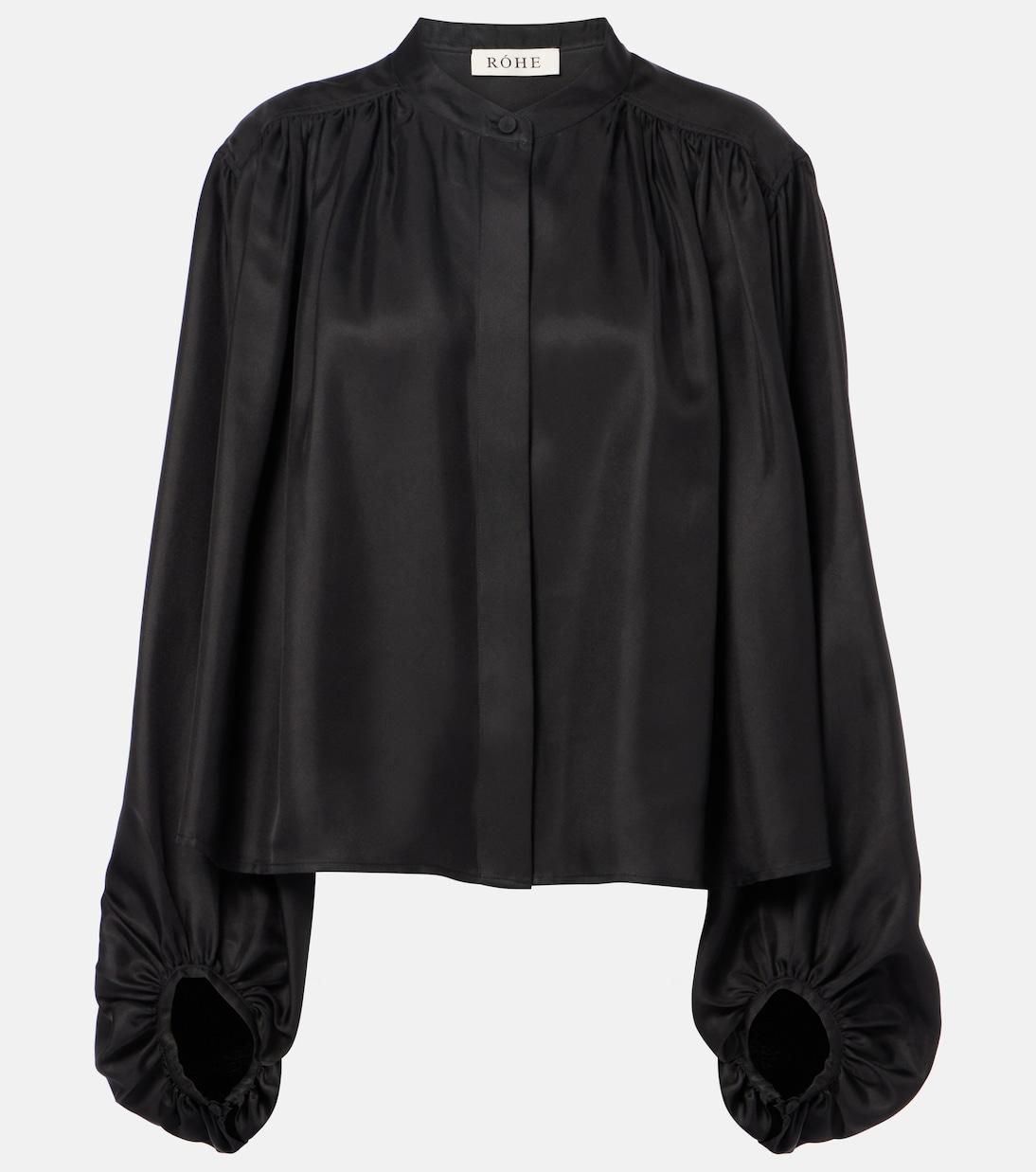 Плиссированная шелковая блузка Róhe, черный
Плиссированная шелковая блузка Róhe, черный