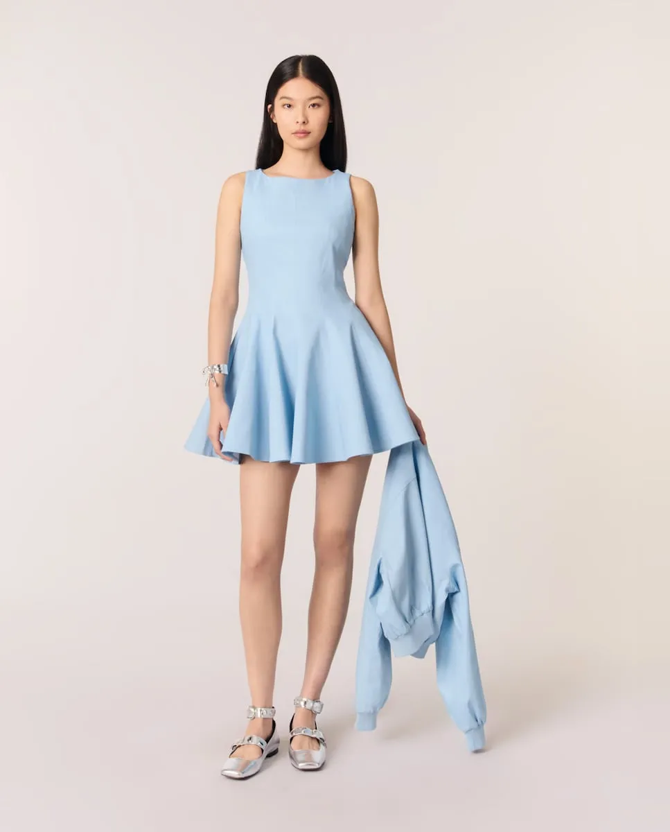 Короткое расклешенное платье с карманами Maje, голубой
Короткое расклешенное платье с карманами Maje, голубой