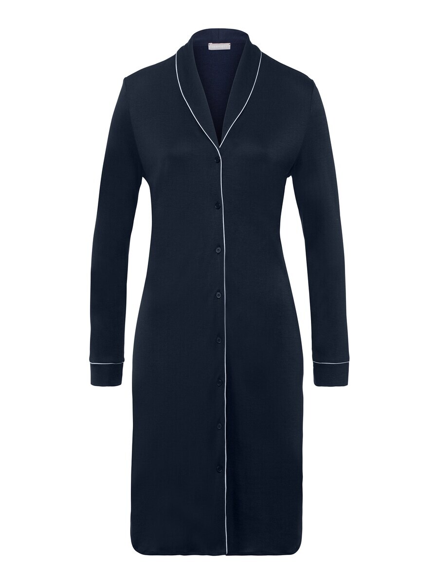 Ночная рубашка Hanro Nightgown Natural Comfort 100cm, темно-синий 
Ночная рубашка Hanro Nightgown Natural Comfort 100cm, темно-синий
