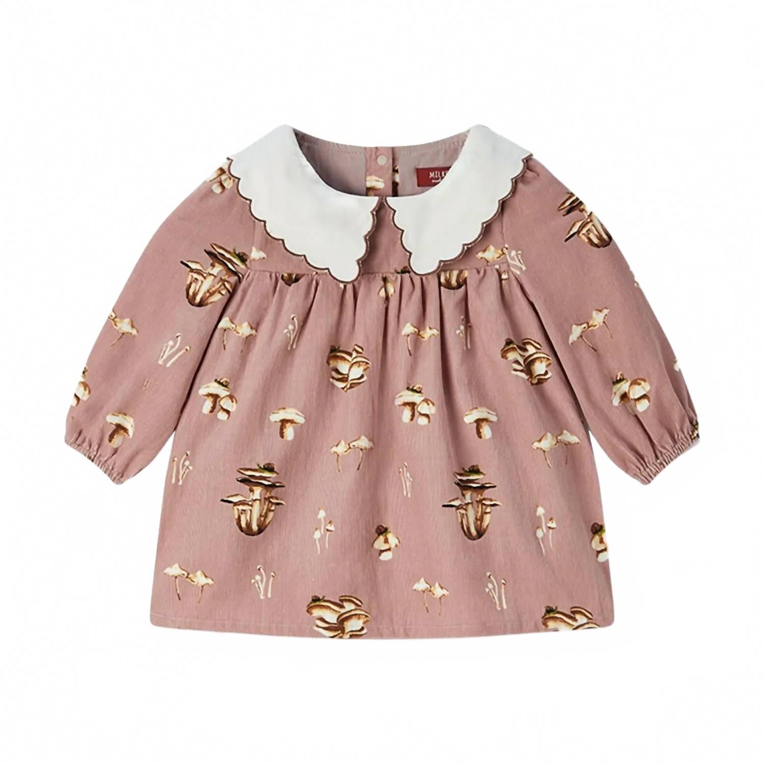 Детское платье с воротником из вельвета в цвете "гриб" Milkbarn, Mushroom
Детское платье с воротником из вельвета в цвете "гриб" Milkbarn, Mushroom