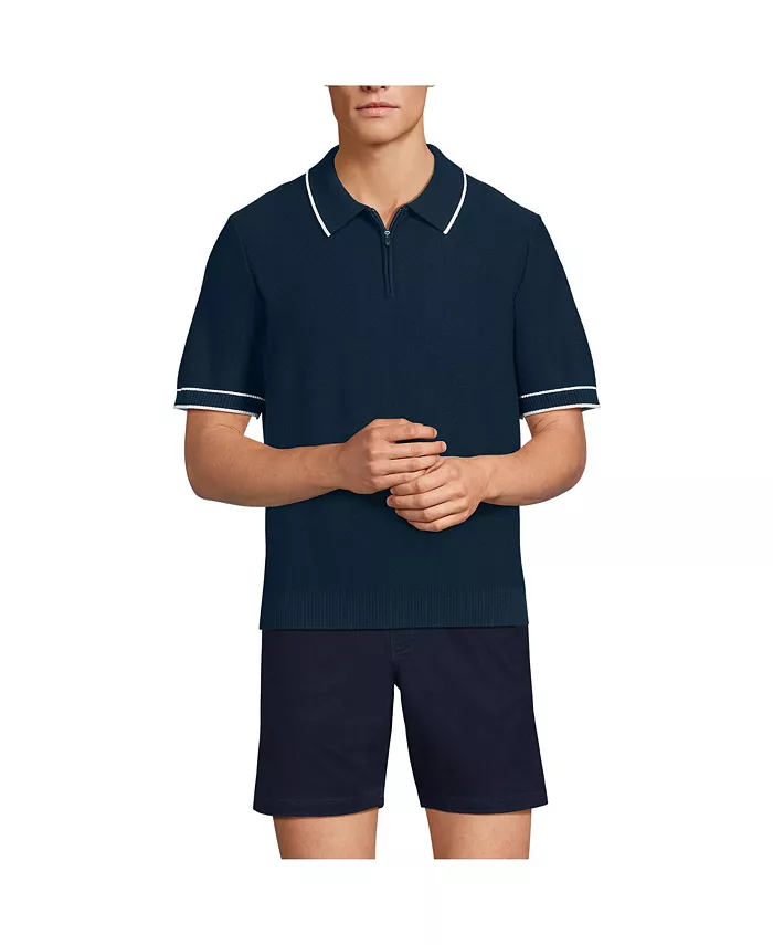 Мужская охлаждающая поло-водолазка с коротким рукавом на молнии Lands' End, синий
Мужская охлаждающая поло-водолазка с коротким рукавом на молнии Lands' End, синий