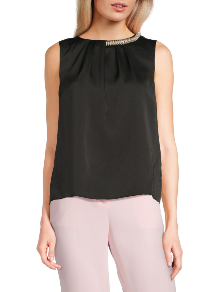 Атласный топ с отделкой из кристаллов лилии Milly, черный
Атласный топ с отделкой из кристаллов лилии Milly, черный