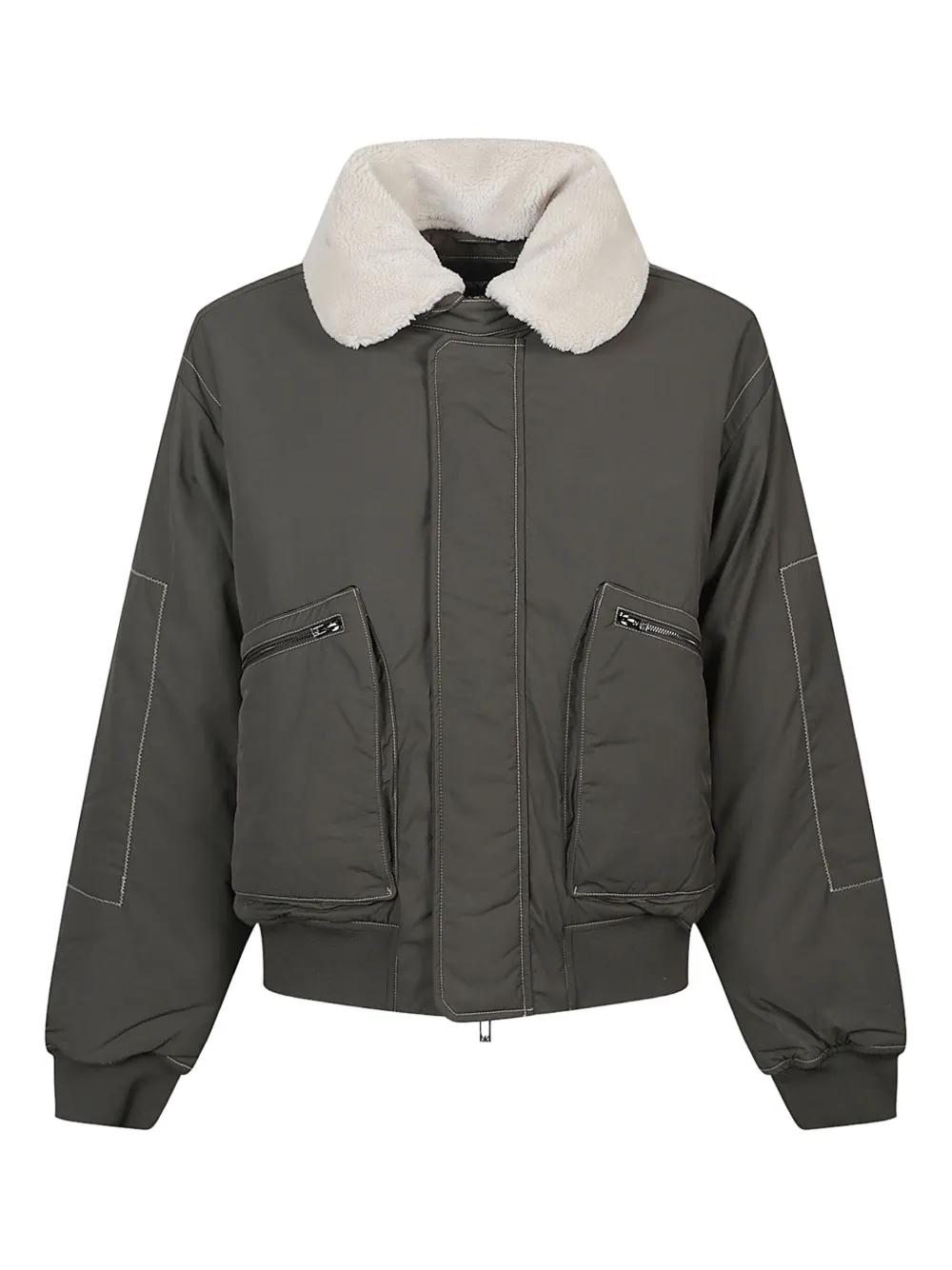 Бомбер с воротником из шерпы Emporio Armani, зеленый 
Бомбер с воротником из шерпы Emporio Armani, зеленый