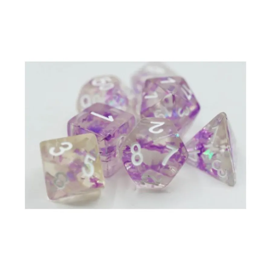 Набор Poly — Butterfly Kiss с белым (7), Dice Sets - Resin/Acrylic - Blue, Green, & Purple (Foam Brain Games)
Набор Poly — Butterfly Kiss с белым (7), Dice Sets - Resin/Acrylic - Blue, Green, & Purple (Foam Brain Games)