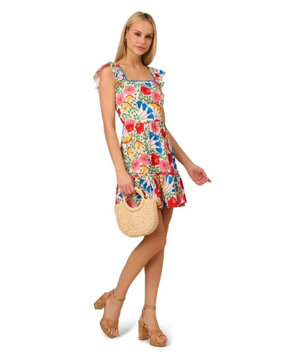 Платье с цветочным принтом и квадратным вырезом Adrianna Papell, мультиколор 
Платье с цветочным принтом и квадратным вырезом Adrianna Papell, мультиколор
