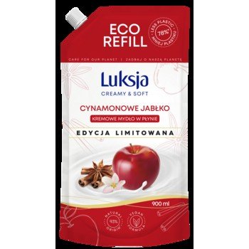 Luksja, Creamy & Soft, жидкое кремовое мыло с ароматом корицы и яблока, сменный блок, 900 мл
Luksja, Creamy & Soft, жидкое кремовое мыло с ароматом корицы и яблока, сменный блок, 900 мл