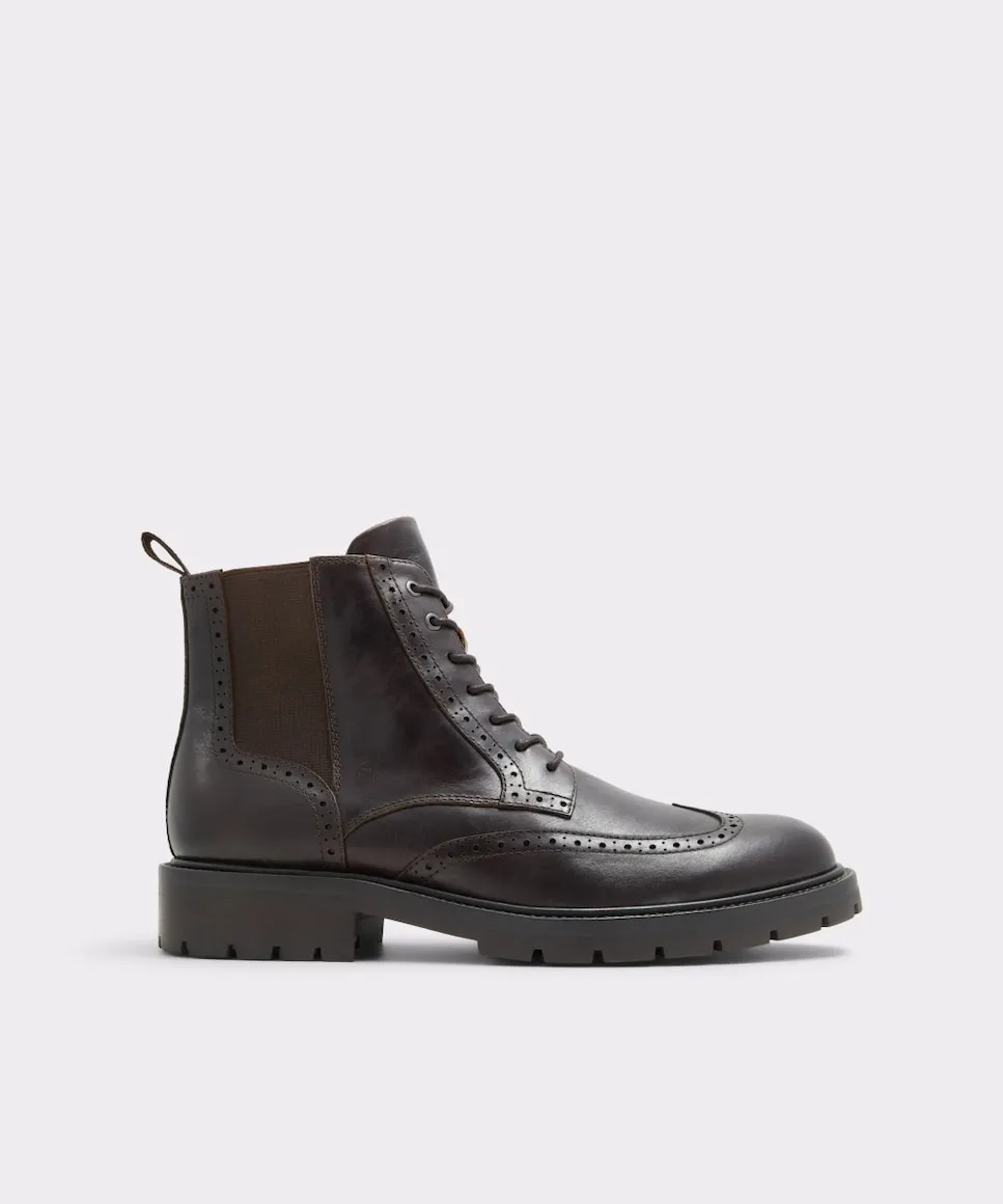 Мужские кожаные ботинки с круглым носком Aldo, темно-коричневый
Мужские кожаные ботинки с круглым носком Aldo, темно-коричневый