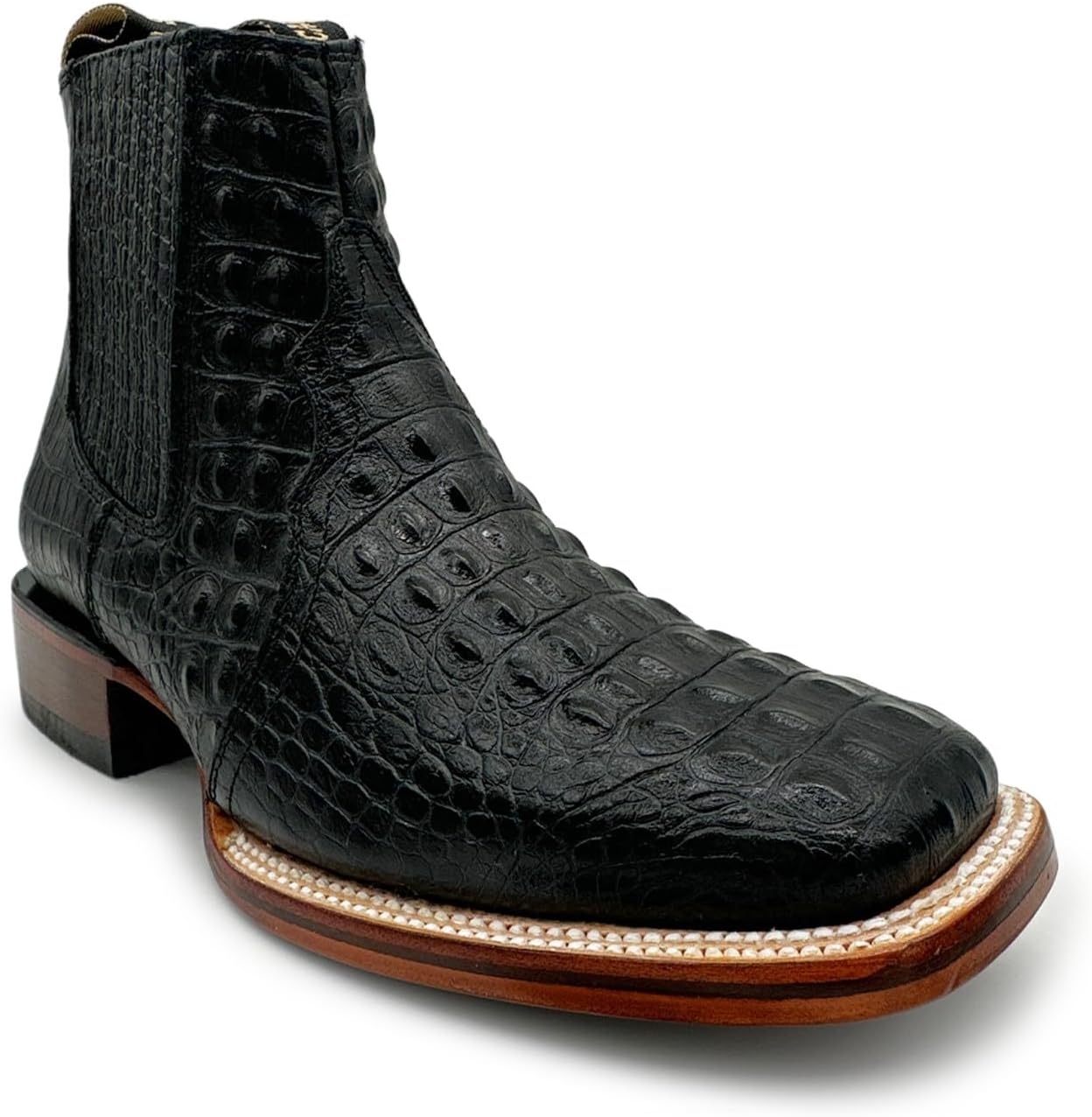 Мужские короткие кожаные ковбойские ботинки с тиснением под крокодила The Western Shops, черный
Мужские короткие кожаные ковбойские ботинки с тиснением под крокодила The Western Shops, черный