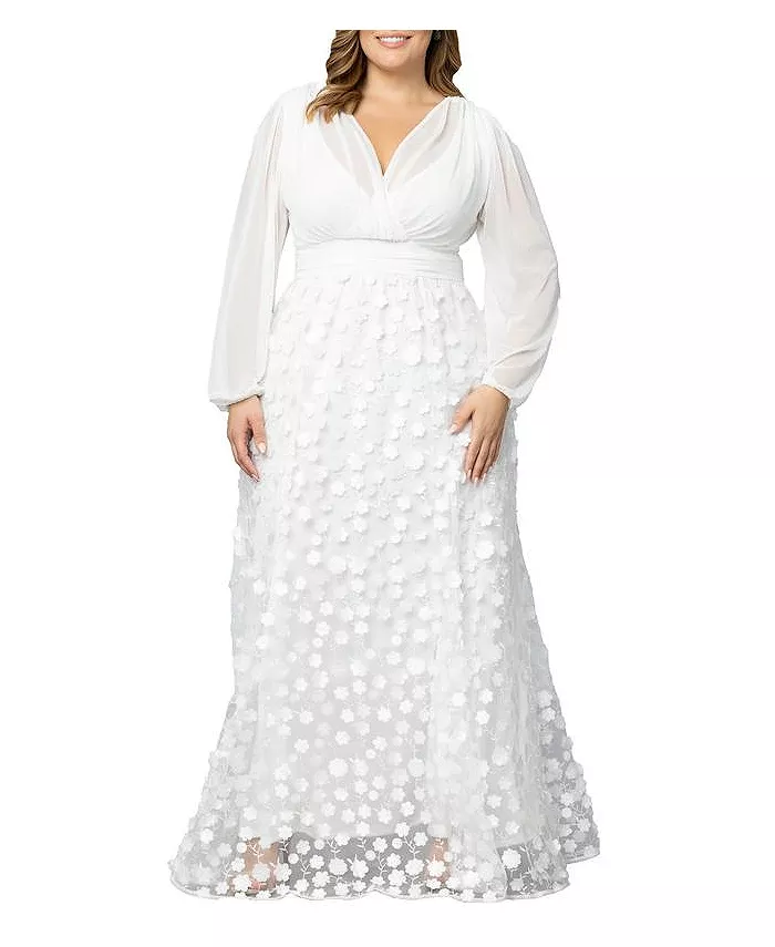 Свадебное платье больших размеров с длинными рукавами «Зачарованный сад» Kiyonna, белый
Свадебное платье больших размеров с длинными рукавами «Зачарованный сад» Kiyonna, белый