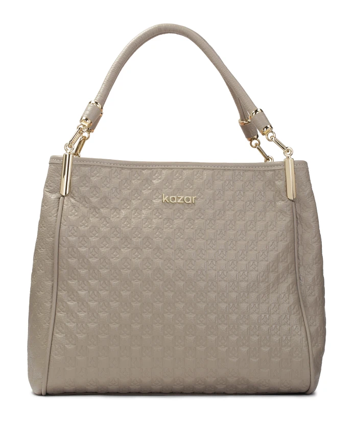 Вместительная сумка через плечо из тисненой кожи. Kazar, бежевый
Вместительная сумка через плечо из тисненой кожи. Kazar, бежевый
