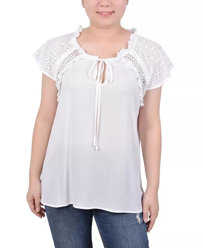 Блузка с рукавами с люверсами для миниатюрных размеров NY Collection, белый
Блузка с рукавами с люверсами для миниатюрных размеров NY Collection, белый