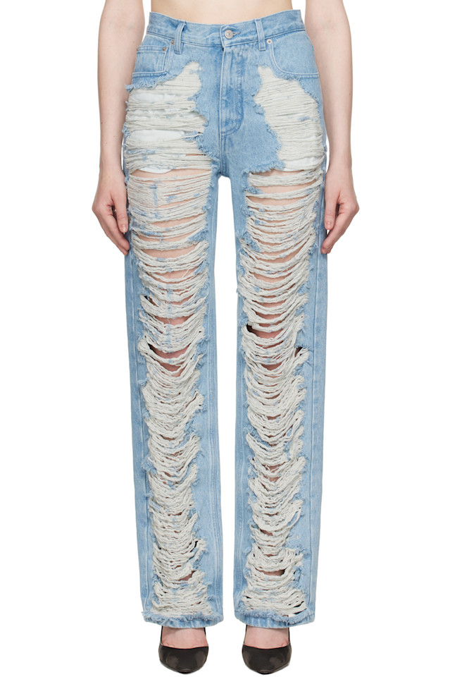 Рваные джинсы Mm6 Maison Margiela, синий
Рваные джинсы Mm6 Maison Margiela, синий