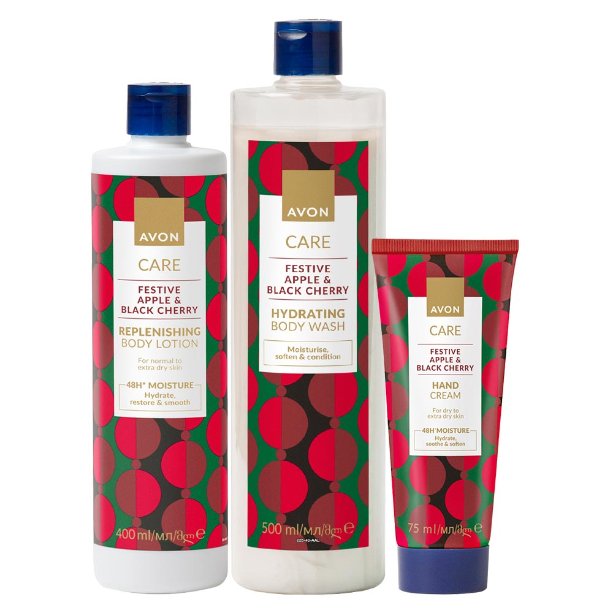НАБОР ИЗ 3 КОСМЕТИЧЕСКИХ СРЕДСТВ AVON FESTIVE APPLE & BLACK CHERRY
НАБОР ИЗ 3 КОСМЕТИЧЕСКИХ СРЕДСТВ AVON FESTIVE APPLE & BLACK CHERRY