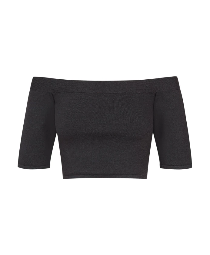 Укороченный топ с открытыми плечами Cortana, черный
Укороченный топ с открытыми плечами Cortana, черный