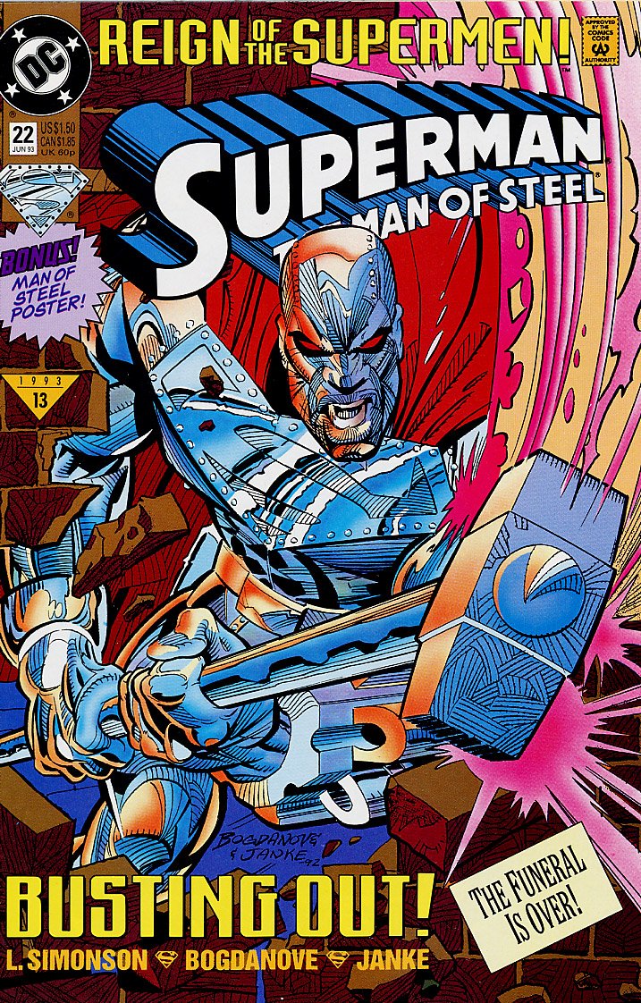 SUPERMAN, THE MAN OF STEEL 22, JUNE 1993, 13: REIGN OF THE SUPERMEN! (DC Comics)
SUPERMAN, THE MAN OF STEEL 22, JUNE 1993, 13: REIGN OF THE SUPERMEN! (DC Comics)