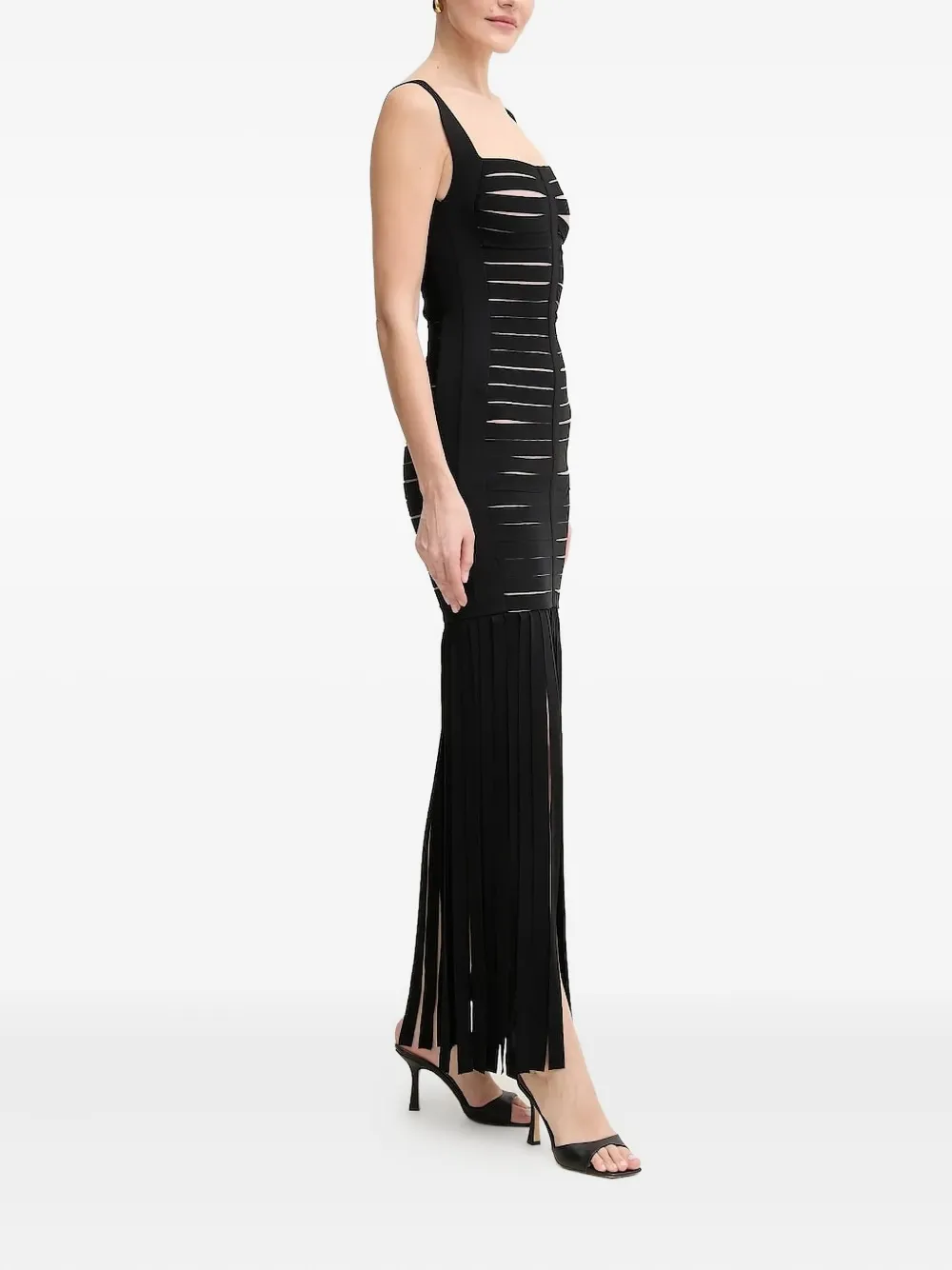 Платье с бахромой Hervé Léger, черный
Платье с бахромой Hervé Léger, черный