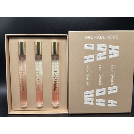 Michael Kors Wonderlust Purse Spray Trio Set Travel Size EDP and Eau De Voyage
Michael Kors Wonderlust Purse Spray Trio Set Travel Size EDP and Eau De Voyage
