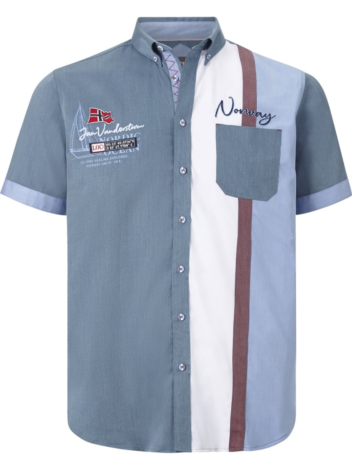 Рубашка Jan Vanderstorm, цвет blau gestreift 
Рубашка Jan Vanderstorm, цвет blau gestreift