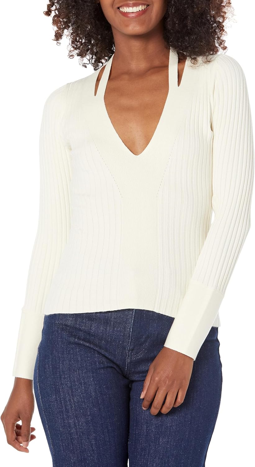 GUESS Женский свитер с длинными рукавами и V-образным вырезом, Cream White
GUESS Женский свитер с длинными рукавами и V-образным вырезом, Cream White