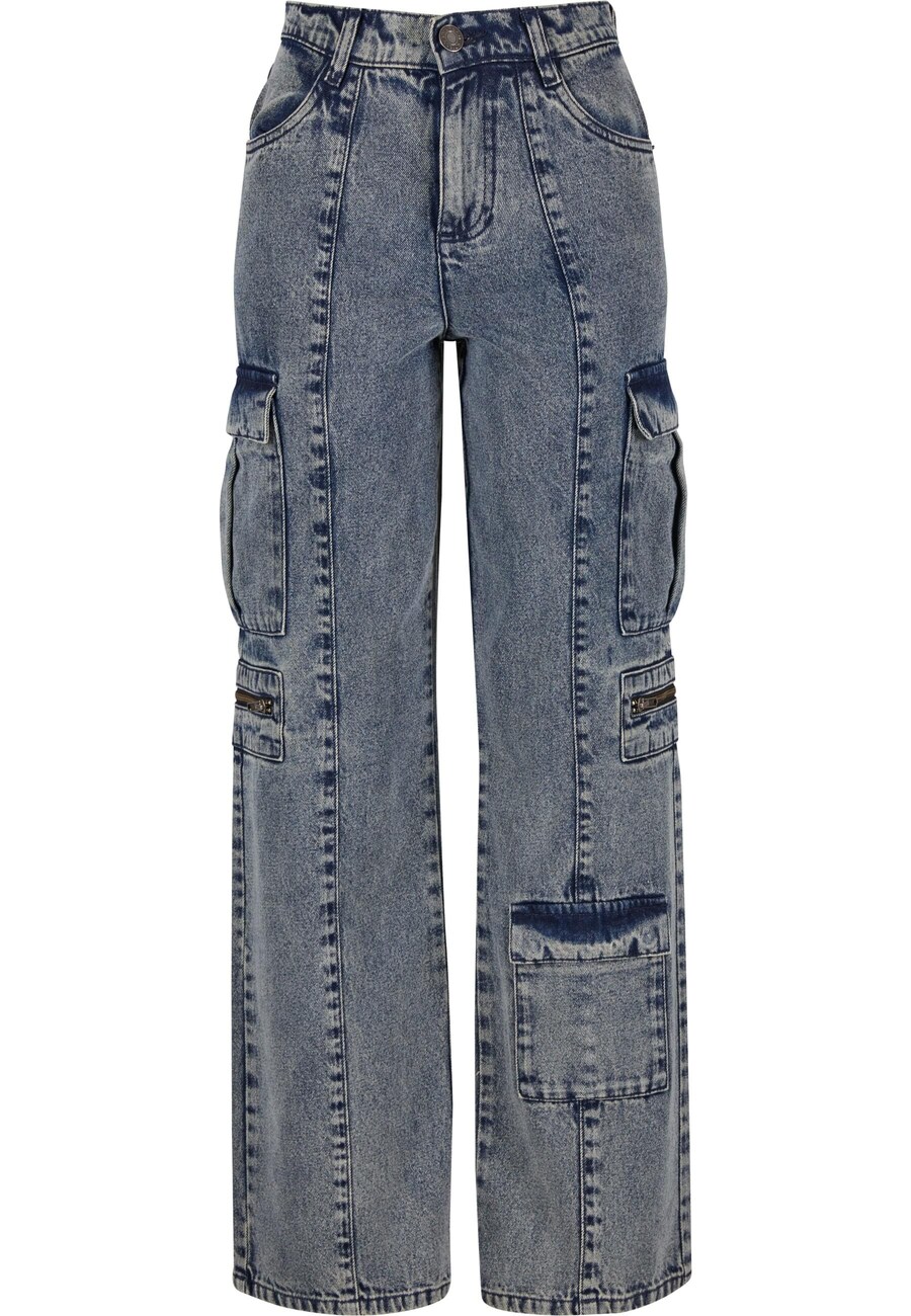 Джинсы карго свободного кроя Urban Classics, синий деним 
Джинсы карго свободного кроя Urban Classics, синий деним