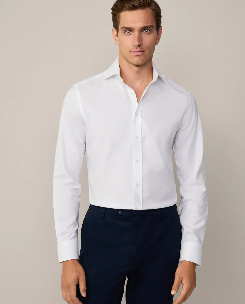 Однотонная мужская оксфордская рубашка приталенного кроя Hackett, белый
Однотонная мужская оксфордская рубашка приталенного кроя Hackett, белый
