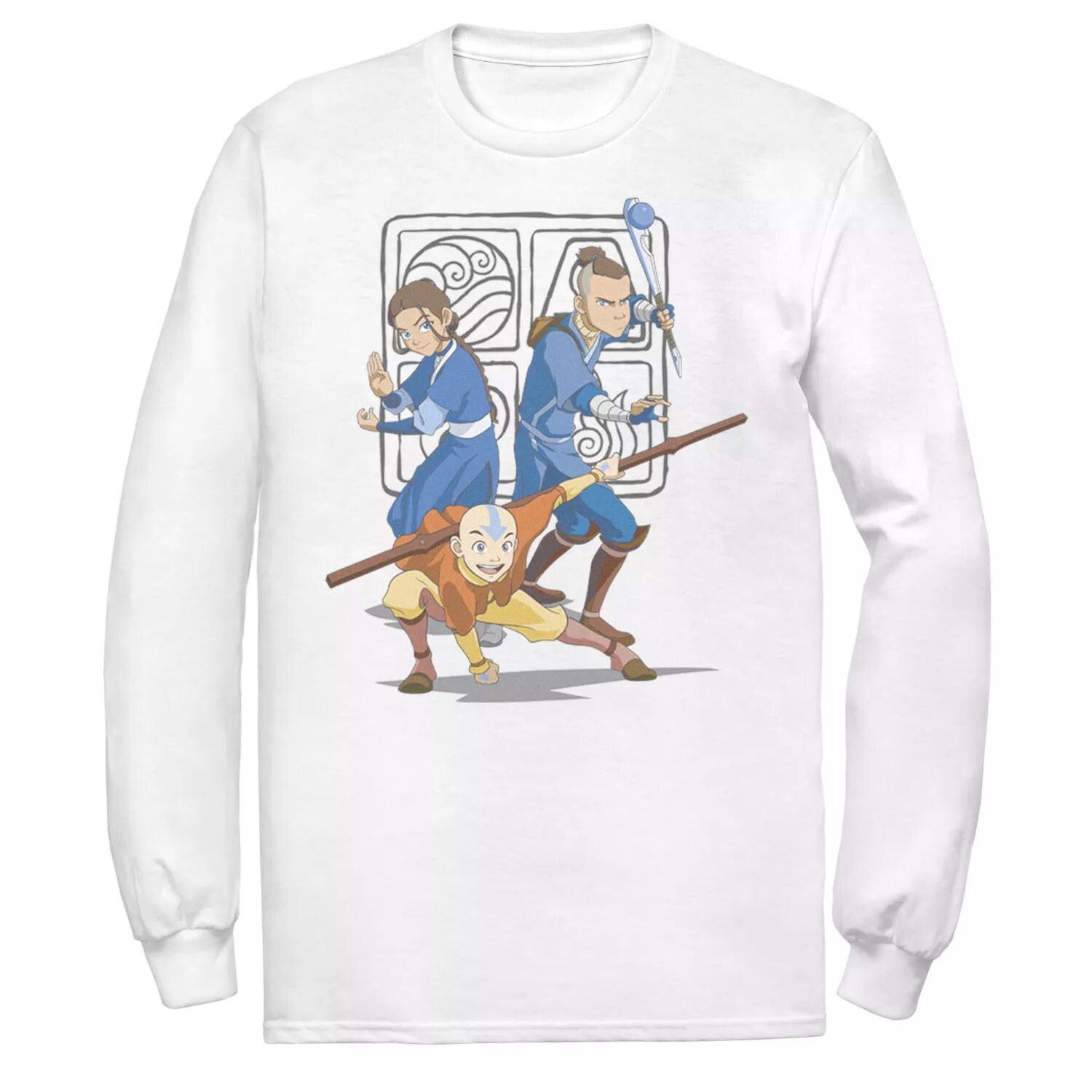 Мужская футболка Avatar The Last Airbender с символом группового кадра и длинными рукавами с рисунком Nickelodeon, белый
Мужская футболка Avatar The Last Airbender с символом группового кадра и длинными рукавами с рисунком Nickelodeon, белый