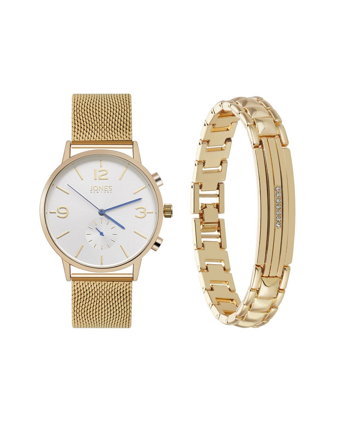 Мужские аналоговые часы-браслет из металлического сплава золотистого цвета, 42 мм, комплект браслетов Jones New York
Мужские аналоговые часы-браслет из металлического сплава золотистого цвета, 42 мм, комплект браслетов Jones New York
